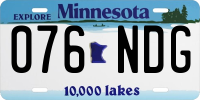 MN license plate 076NDG