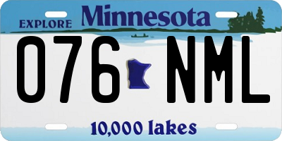 MN license plate 076NML