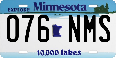 MN license plate 076NMS