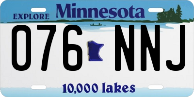MN license plate 076NNJ