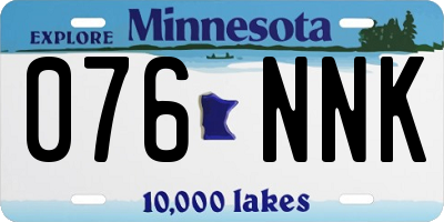 MN license plate 076NNK