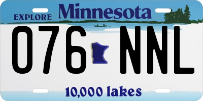 MN license plate 076NNL