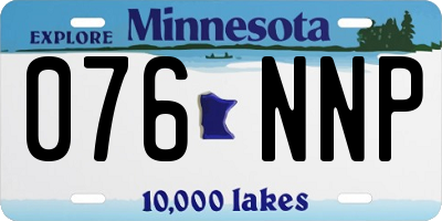 MN license plate 076NNP