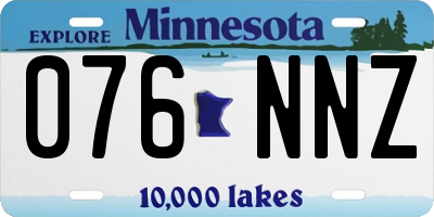 MN license plate 076NNZ
