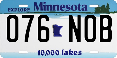 MN license plate 076NOB