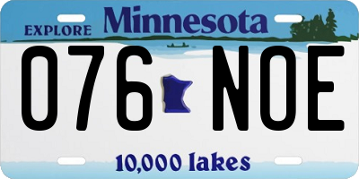 MN license plate 076NOE