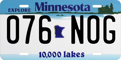 MN license plate 076NOG