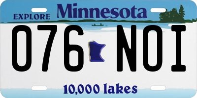 MN license plate 076NOI