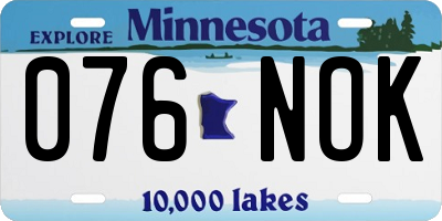 MN license plate 076NOK