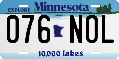 MN license plate 076NOL