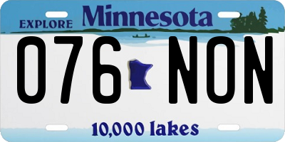 MN license plate 076NON