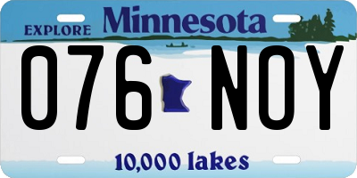 MN license plate 076NOY