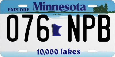 MN license plate 076NPB