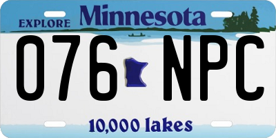 MN license plate 076NPC
