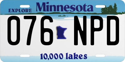 MN license plate 076NPD