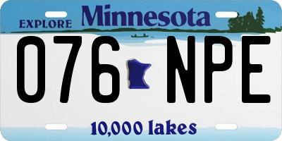 MN license plate 076NPE