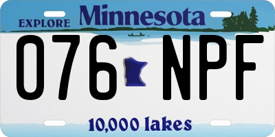 MN license plate 076NPF