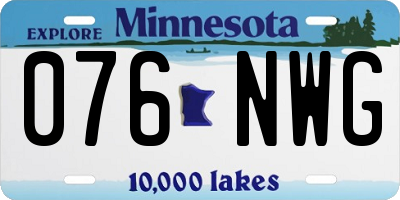 MN license plate 076NWG