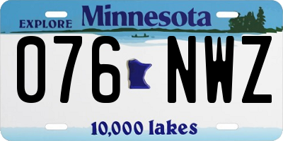 MN license plate 076NWZ