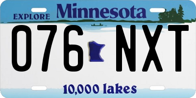 MN license plate 076NXT