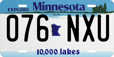 MN license plate 076NXU
