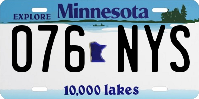 MN license plate 076NYS