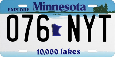MN license plate 076NYT