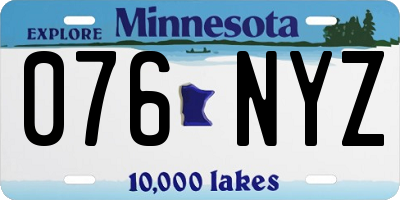 MN license plate 076NYZ