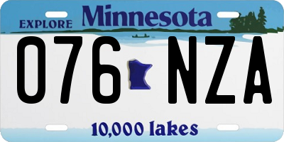 MN license plate 076NZA