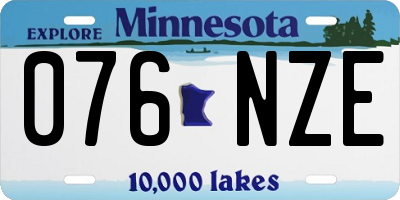 MN license plate 076NZE