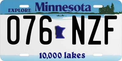 MN license plate 076NZF