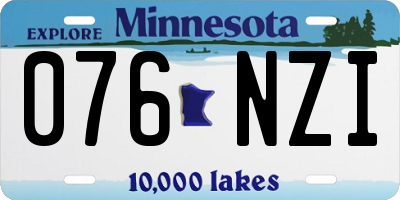 MN license plate 076NZI