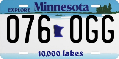 MN license plate 076OGG