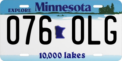 MN license plate 076OLG