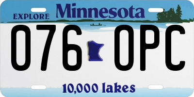 MN license plate 076OPC
