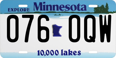 MN license plate 076OQW