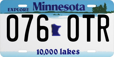 MN license plate 076OTR