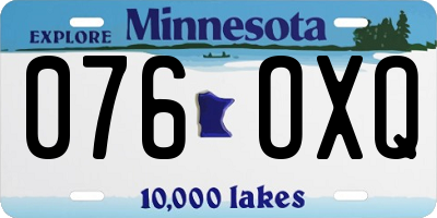 MN license plate 076OXQ