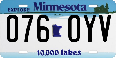 MN license plate 076OYV