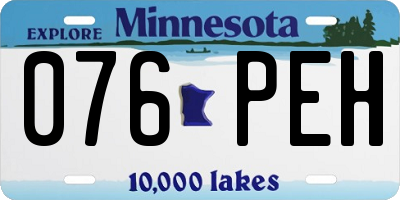 MN license plate 076PEH