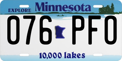 MN license plate 076PFO