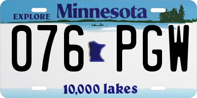 MN license plate 076PGW