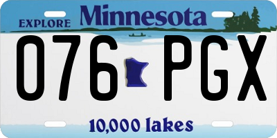 MN license plate 076PGX