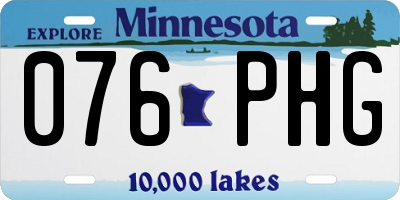 MN license plate 076PHG