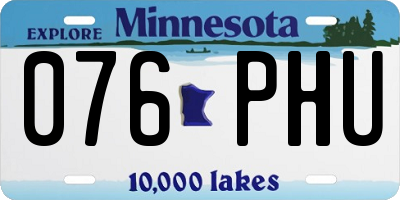 MN license plate 076PHU