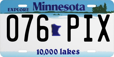 MN license plate 076PIX