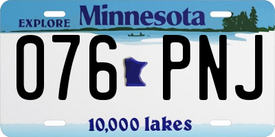 MN license plate 076PNJ