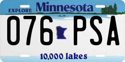 MN license plate 076PSA