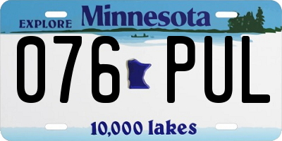 MN license plate 076PUL