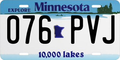 MN license plate 076PVJ